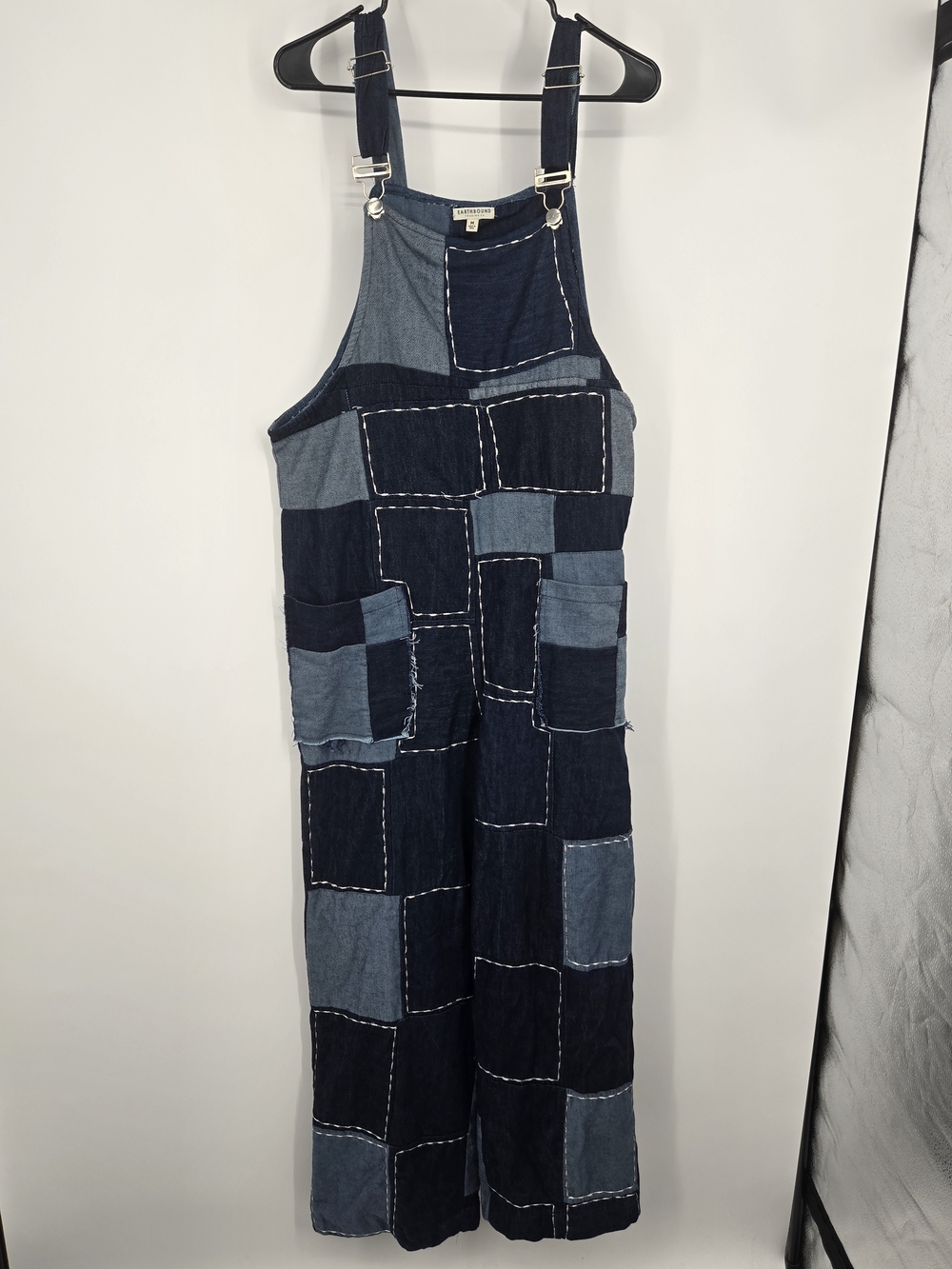 EARTHBOUND Patchwork Stitched Denim Overalls Medium (7979)